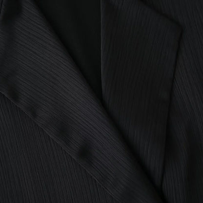 Conjunto de chaqueta y pantalón de traje cruzado con efecto arrugado para mujer, primavera y verano 2024, estilo europeo y americano