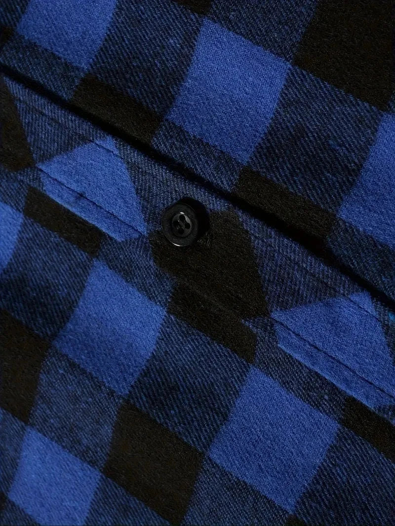 Camisa a cuadros con capucha de moda juvenil para hombre, camisa de manga larga ajustada, camisa informal de viaje para parejas, camisa deportiva para hombre, chaqueta