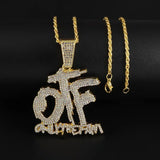 Bing Iced Out XO Colar Pingente de letra de zircônia cúbica para homens e mulheres Hip Hop Street Rock Rap Party Jewelry
