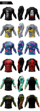 Custom Hot Sale Cody Lundin Wrestling BJJ Jiu Jitsu Rash Guard For Men 3D Sublimation Tattoo Tight Long Sleeve kickBoxing Jersey