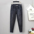 XL-6XL Plus Size jeans for Women Mom Jeans Woman Elastic High Waist Blue BaggyJeans Denim Ripped Jeans Female Harem Pants