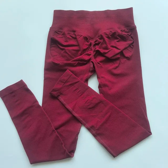 Impact Leggings Women Scrunch Seamless Yoga Legging Gym Sports Pants Low Waist Ribbed High Stretch Fitness Workout Tights 