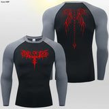Y2k Anime Print Compression Shirt Men Running T-Shirt Quick Dry Fitness Sportswear Gym Sports Breathable Tops Rash Guard MMA