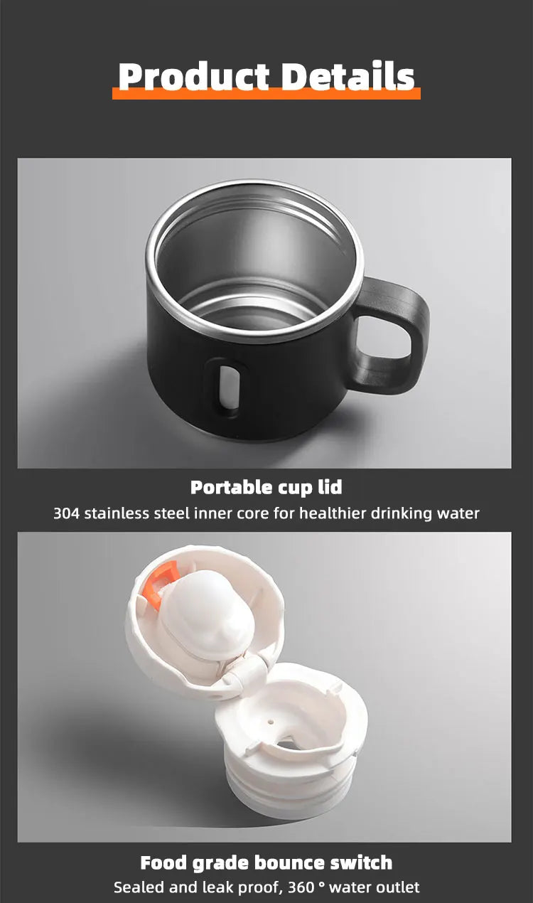 Large Capacity 1500ml Coffee Thermos Vacuum Bottle with Tea Filter Travel Stainless Steel Vacuum Flasks Cup Keep Hot Cold 1L