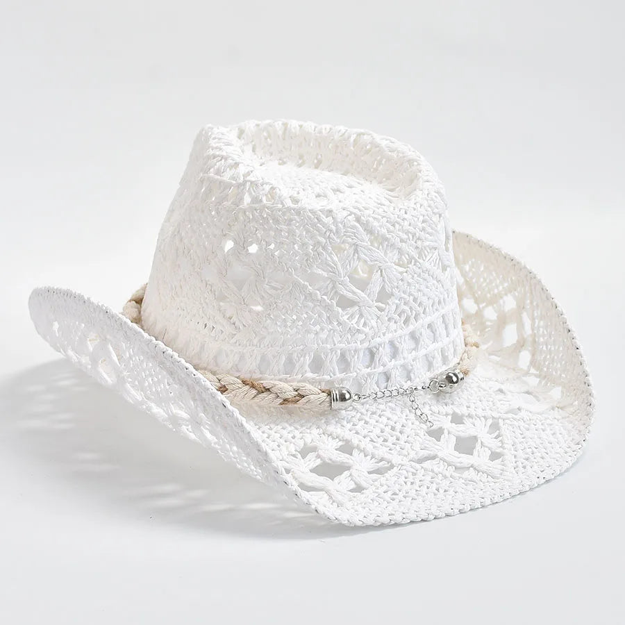 Summer Hand-Woven Straw Hat for Women Shell Decoration Holiday Beach Sun Hat Panama Hat for Women