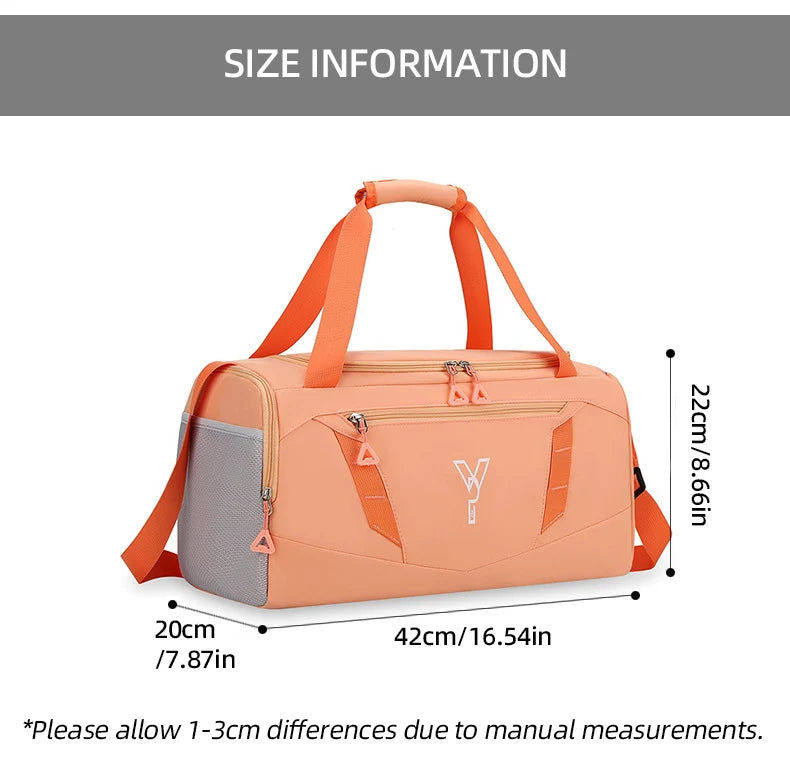 Women's Sports Gym Handbag Waterproof Fitness Training Bag Dry Wet Swimming Tote With Shoes Pocket Travel Luggage Shoulder Bags