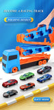 Large Car Transporter Truck Folding Track Racing Vehicle Kids Competitive Games Storage Alloy Car Boy Toy Children Novel Gift