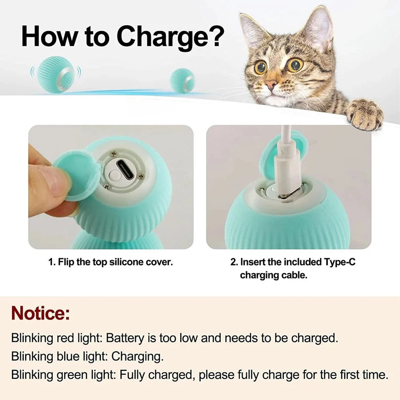 Juguete interactivo inteligente para gatos con gravedad para mascotas, automático, con movimiento y control remoto, para interiores, con forma de pelota, para perros.