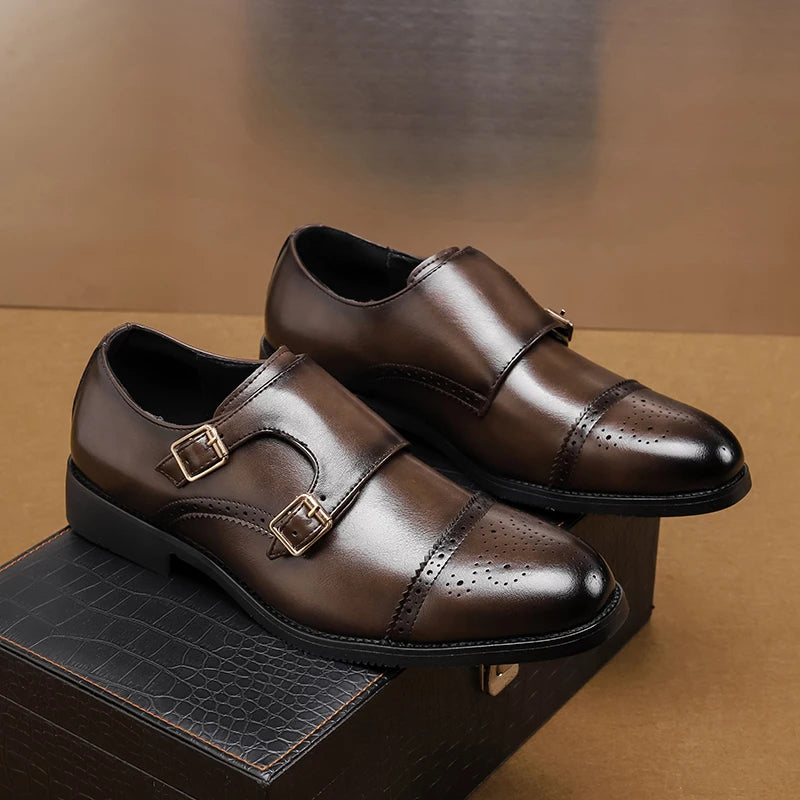 Sapatos Oxford Masculinos Italianos Marrons Cano Baixo Casual de Negócios Sapatos de Couro Masculinos para Banquete Sola Macia Tamanho Grande: 38-48