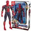 17cm Children Toys Marvel Anime Figures Spiderman Hulk Action Figure Iron Man Cartoon Kids Toy Christmas Gift Glow Doll Hobbies