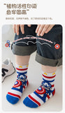 5 Pairs Children Socks Cartoon Spiderman Boy's Socks Spring Autumn Middle Tube sock Cotton Cute Kids Socks Size 1-12 Year