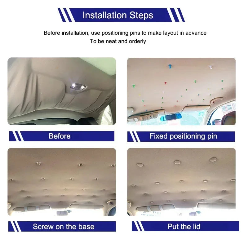 Car Interior Roof Buckles Headliner Ceiling Cloth Fixing Screw Care Fabric Buckle Rivets Retainer Cap Repair Automotive Part