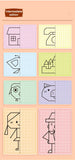 30 page children's grid symmetrical drawing toy focuses on fine motor skills writing and 4-color brush control training drawing