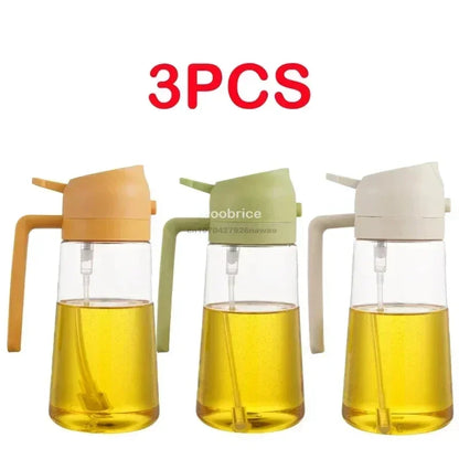 2 in1 Oil Spray Bottle Plastic Kitchen Barbecue Cooking Olive Oil Dispenser Oil Jar Baking Vinegar Soy Sauce Spray Container