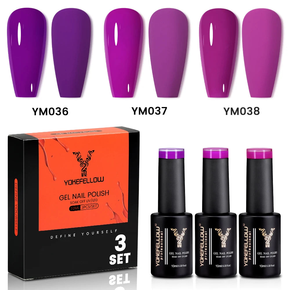 NEW YOKEFELLOW 10ml Crystal Jelly Nude Red Pink Gel Nail Polish Transparent Semi-permanent UV Gel Nail Art Soak Off Gel Varnish