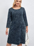 Vestido jeans casual feminino plus size solto ajuste mini vestido várias cores disponíveis