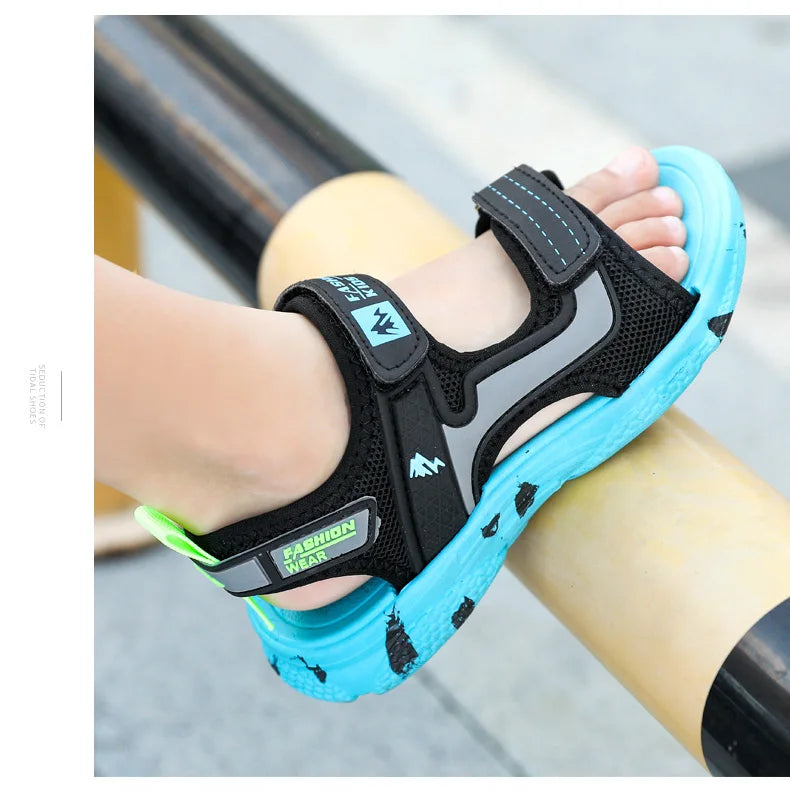 Kids Boys Trendy Camouflage Platform Strap Sandals Lightweight Soft Sole Non-slip Girls Children For Summer Outdoor Beach Shoe