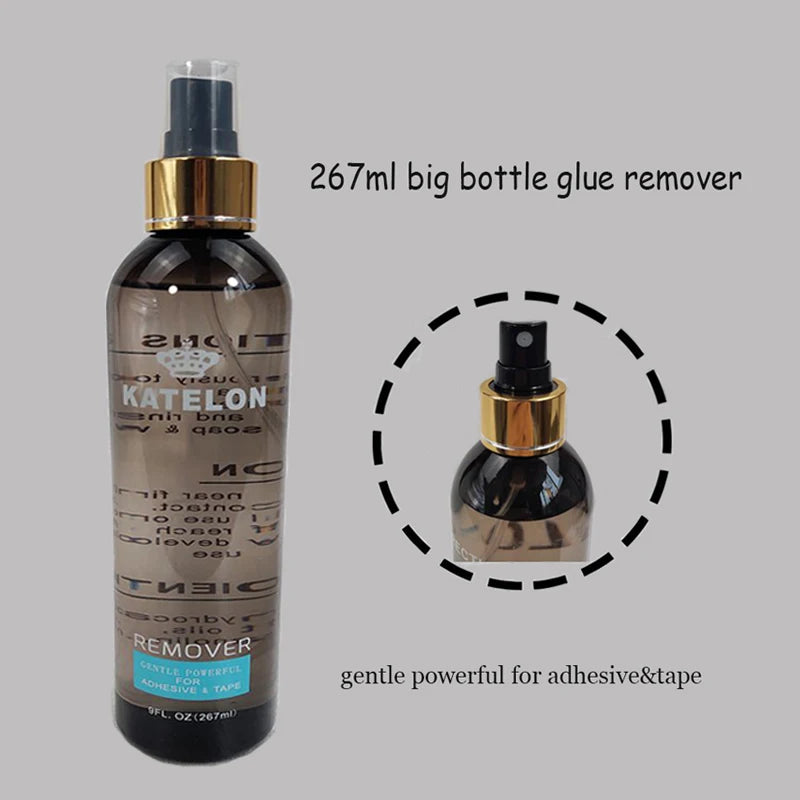 Removedor de cola para peruca, garrafa grande para salão de beleza, removedor líquido para peruca, cola adesiva para cabelo, fita solvente, spray removedor para cola de renda