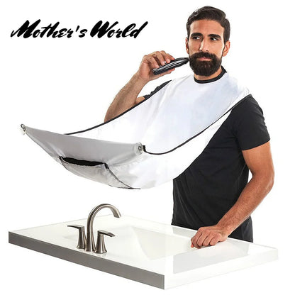 Man Shave Beard Apron Black Hair Shave Apron Ib Trimmer Holder Beard Catcher Waterproof Household Household Cleaning Tools