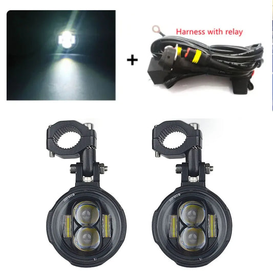 Motorcycle LED Auxiliary Lamp For BMW R1200GS F800GS ADV Yamaha MT07 MT09 CRF1000L Africa Twin Kawasaki Fog Lights Moto Lamp