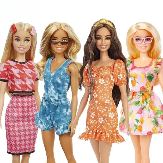 Genuine Barbie Fashionista Dolls Brunette Hair Blonde Fashion Doll Accessories Dress Up Kids Toys for Girls Children Brinquedos