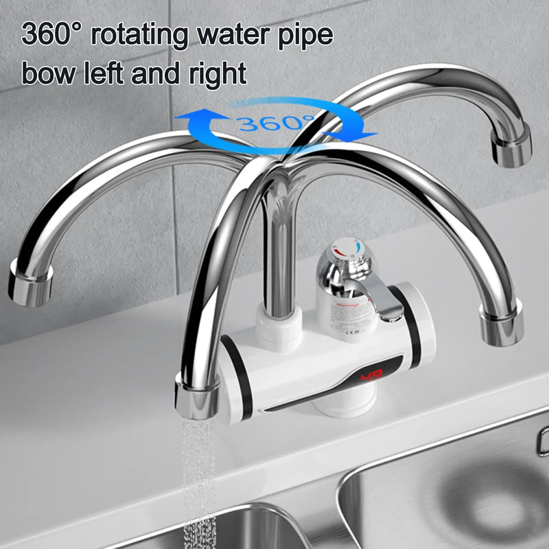 3000W Electric Kitchen Water Heater Tap Instant Hot Water Faucet Heater Cold Heating Faucet Tankless Instantaneous Water Heater
