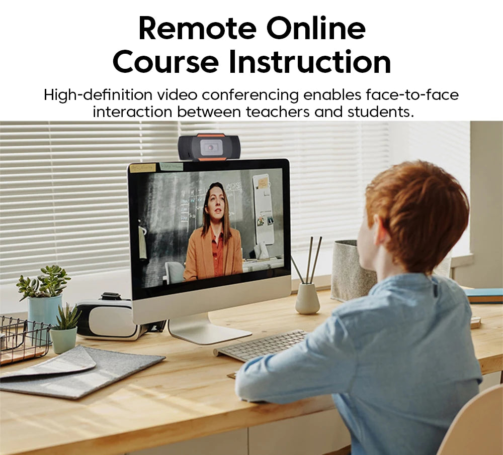 Elough 1080P HD Webcam With Built-in Microphone USB Camera For PC Laptop Video Recording Conferencing Network Camera Tripod