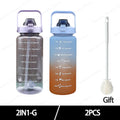 2025 Spring/Summer 2L Large Capacity Outdoor Plastic Bouncing Straw Sports Water Bottle Leak-proof Portable Refill Cups