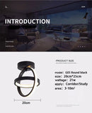 Modern LED Ceiling Light 2 Rings Creative Design Ceiling Lamp Indoor Lighting Fixtures Hallway Balcony Aisle Office Light