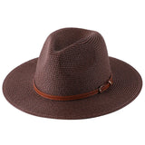 56-58-59-60CM New Natural Panama Soft Shaped Straw Hat Summer Women's/Men's Wide Brim Beach Sun Cap UV Protection Fedora Hat