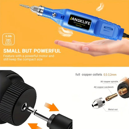 9V Mini Drill Electric Carving Pen Variable Speed Rotary Tools Kit Engraver for Grinding Polishing