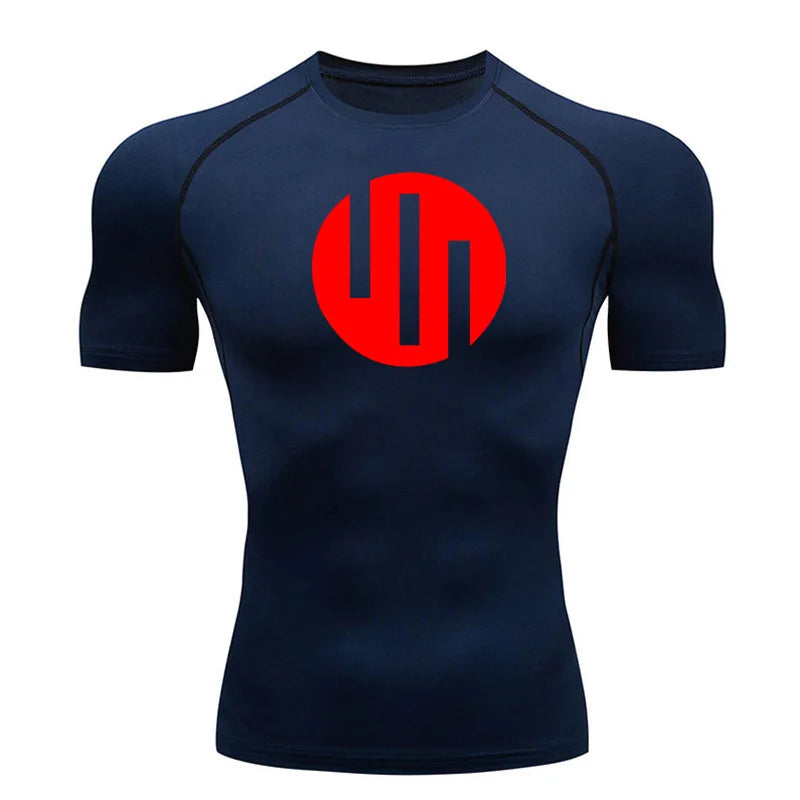 Gym Short Sleeve Running T-Shirt Men's Compression Long Sleeve Shirt Sun Protection Quick Drying Sports Top Black Sportswear 4xl