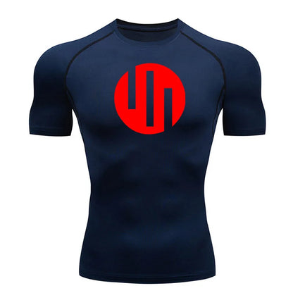 Gym Short Sleeve Running T-Shirt Men's Compression Long Sleeve Shirt Sun Protection Quick Drying Sports Top Black Sportswear 4xl