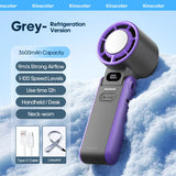 KINSCOTER Portable Air Cooling Turbo Fan 3600mAh 100 Wind Speeds Adjustable Outdoor Foldable Student Handheld Fan with Lanyard
