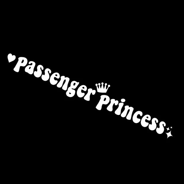 Passageiro Princesa Adesivos de carro, Engraçados adesivos criativos para espelhos retrovisores do carro, G216, 15*2.3cm