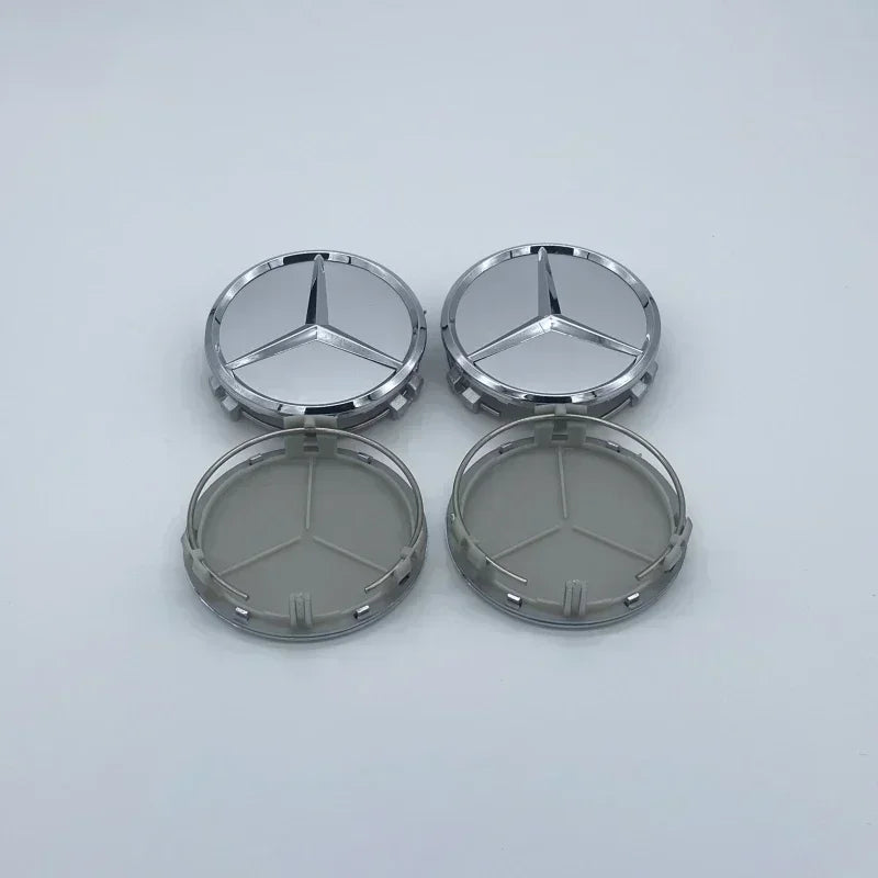 4Pcs/set 75MM/60MM Car Wheel Center Hub Cap Covers For Mercedes Benz  Black Badge Rim Cover Auto Style Decorate Accessories