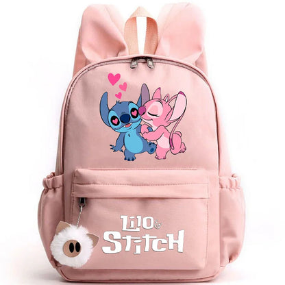 Mochila Disney Lilo Stitch para niñas, niños y adolescentes, informal, escolar, de viaje, con orejas de conejo
