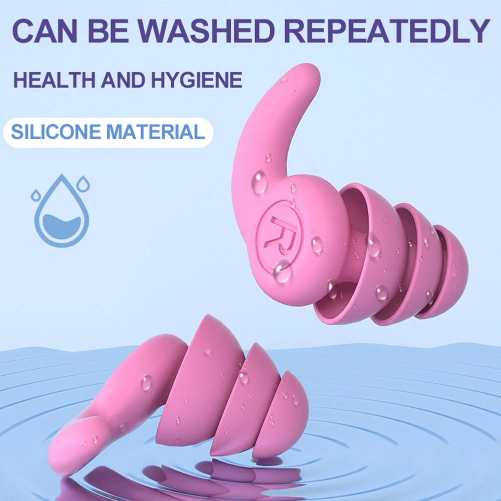 Protector auditivo de silicona para niños con cancelación de ruido de 3 capas, tapones para los oídos para natación, protectores auditivos, tapones antirruido, reducción de ruido
