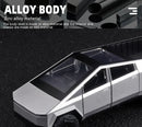 1:32 Toy Trucks for Boys Cybertruck Model Silver Pickup Truck Diecast Metal Toy Cars with Sound and Light for Kids Age 3 Year