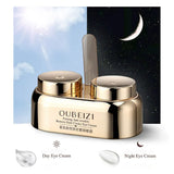 Crema de día para ojos de 40 g, crema de noche para ojos, doble cuidado de la piel, reduce las ojeras, reafirma el contorno de ojos, antiarrugas, hinchazón y cuidado de los ojos.