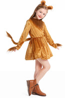 2025 New Arrival Animal King Halloween Cosplay Toddler Lion Dress Up With Headband Lion Dress Girls Lioness Costume