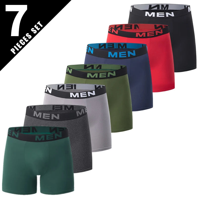 4/5 /10 Pcs Fashionable Men's Long Underwear Casual Boyshort Youth Sports Shorts Comfortable Breathable Stretch Shorts Underwear