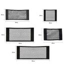 Car Seat Back Organizer Trunk Net Mesh Pocket Elastic String Net Magic Sticker Universal Portable Storage Bag Car Accessories