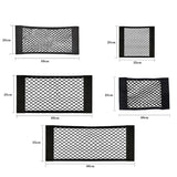 Car Seat Back Organizer Trunk Net Mesh Pocket Elastic String Net Magic Sticker Universal Portable Storage Bag Car Accessories