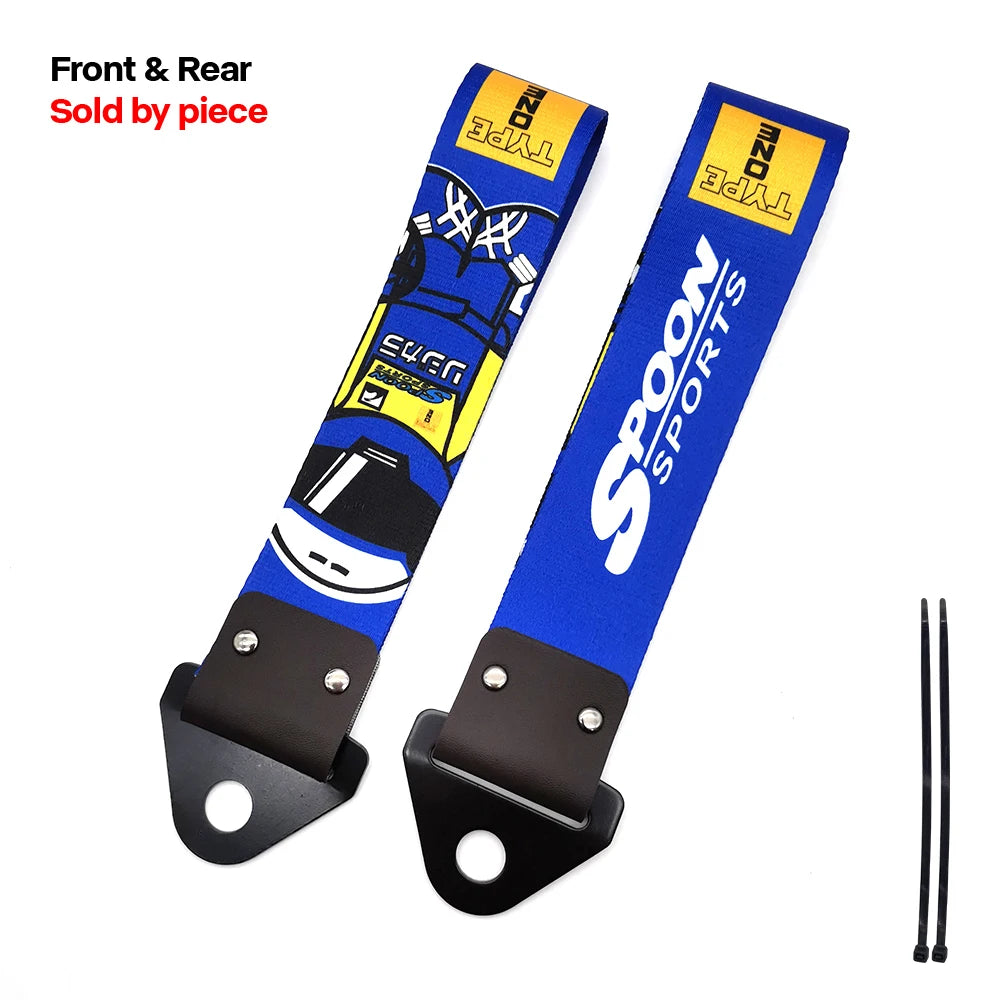 Correa de remolque colgante para coche con cultura de carreras JDM, cuerda de remolque, cinta, parachoques, accesorios para NOS HKS Initial D