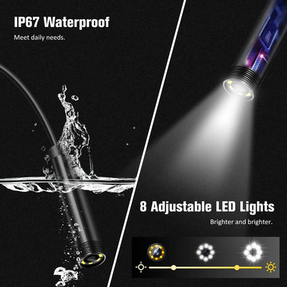 Cámara endoscópica industrial con pantalla IPS de 4,3 pulgadas, IP67, resistente al agua, HD1080P, lente de 8 mm, para inspección de tuberías y alcantarillado, boroscopio para coche.
