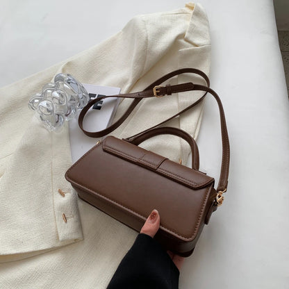 Bolso de hombro de piel sintética para mujer - Bolso bandolera de moda, bolso vintage tipo bandolera, bolso cuadrado (negro)