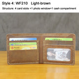Luxury Handmade 100% Genuine Leather Men Wallet Purse Short Money Clip with Coin Pocket Male Money Bag Multi-Card Wallet Vintage