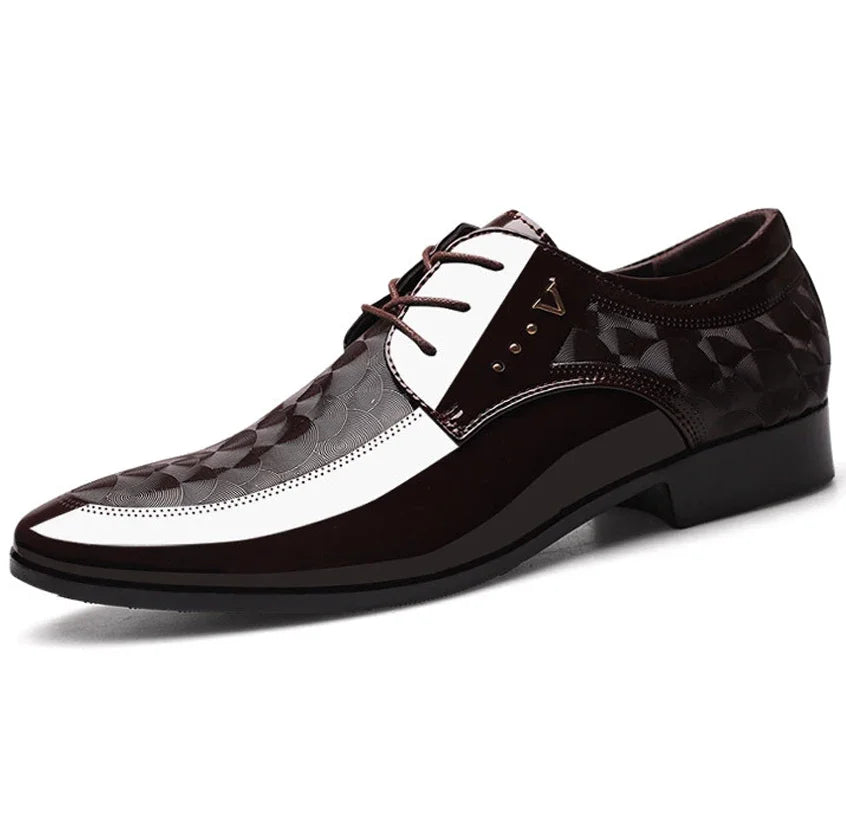 Classic Men Dress Shoes Slip on Black Leather Shoes for Men Plus Size Point Toe Business Casual Men Formal Shoes for Wedding