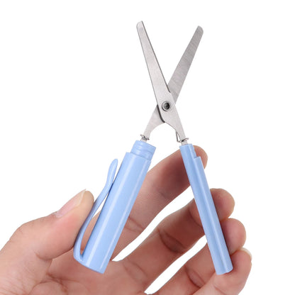 Tijeras portátiles con forma de bolígrafo, tijeras plegables creativas y seguras, herramienta multifunción para cortar papel, suministros para la escuela y la oficina.